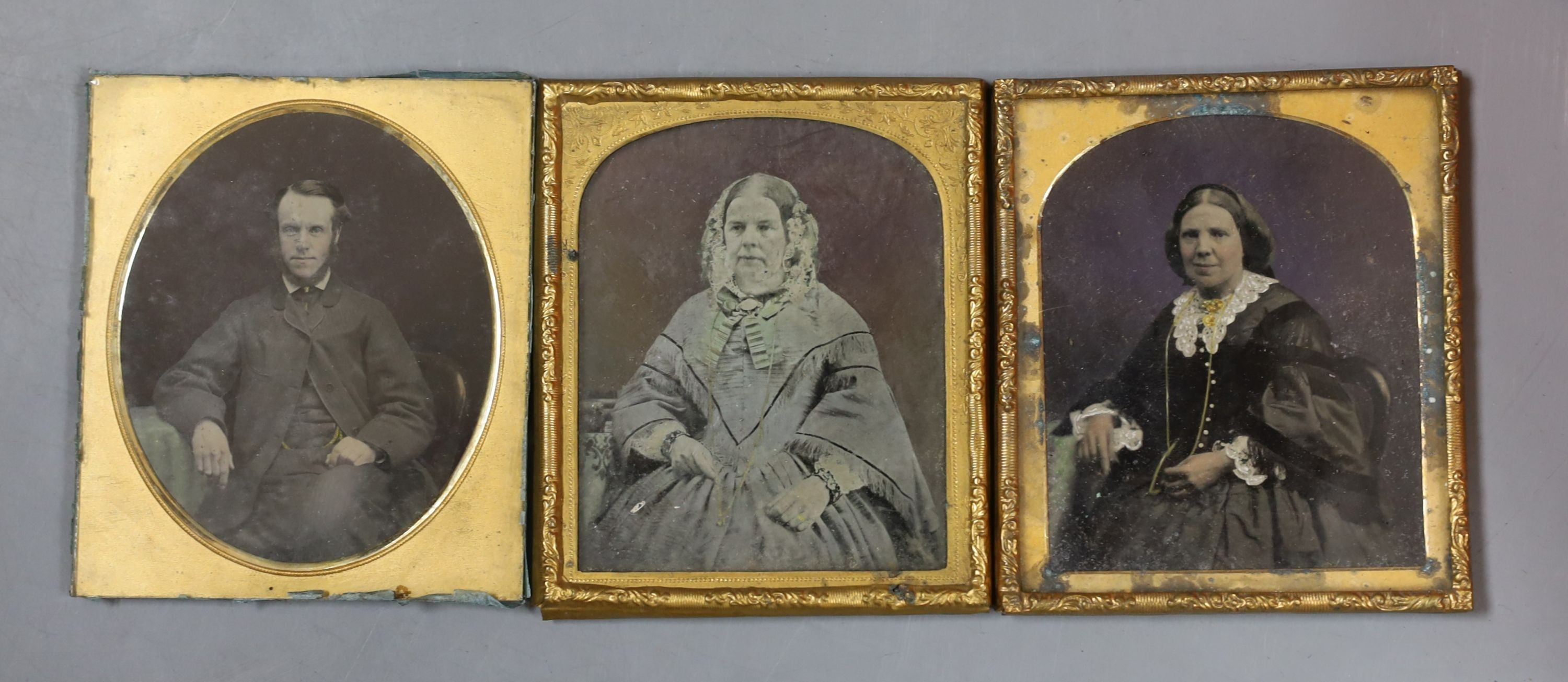 A collection of daguerrotypes, domestic photos